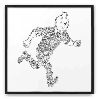 DrawInside Tintin affiche 20x20 reporter