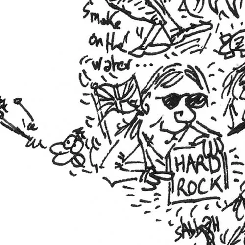 DrawInside Ian Paice affiche A4 batteur Deep Purple