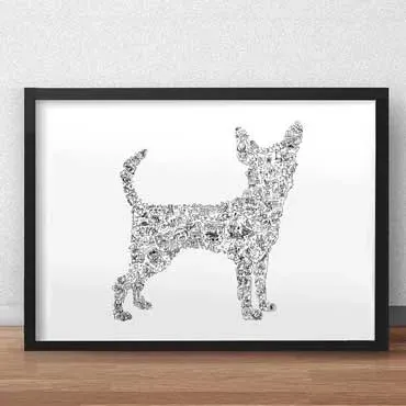 DrawInside Chihuahua affiche A3 30x42 cm papier mat