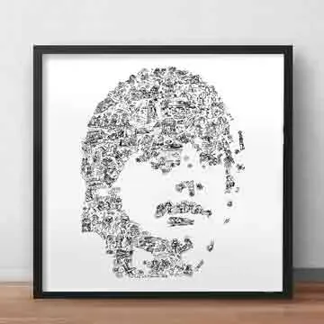 DrawInside Luke Skywalker affiche 30x30 cm signée
