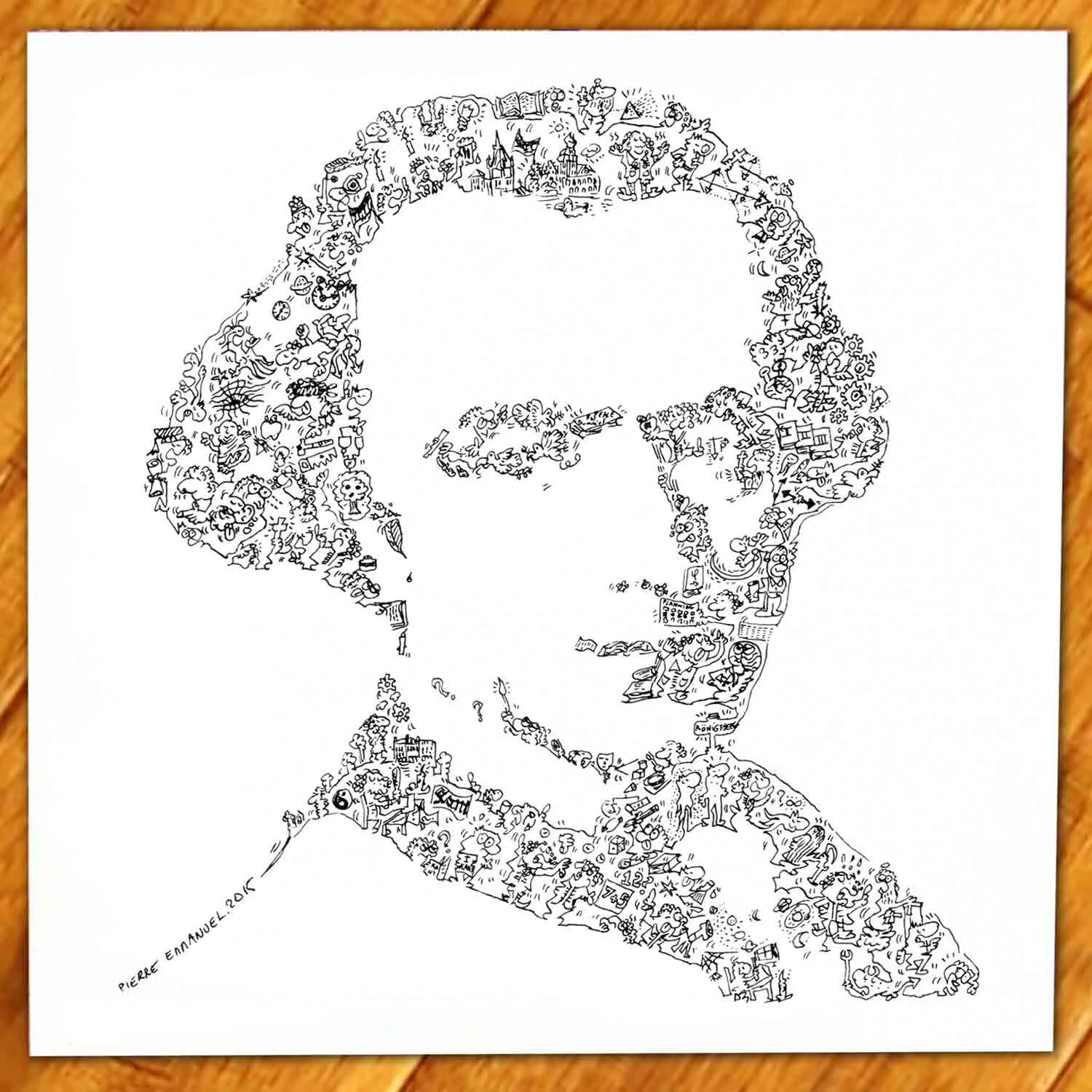 DrawInside Immanuel Kant affiche 20x20 cm doodles philo
