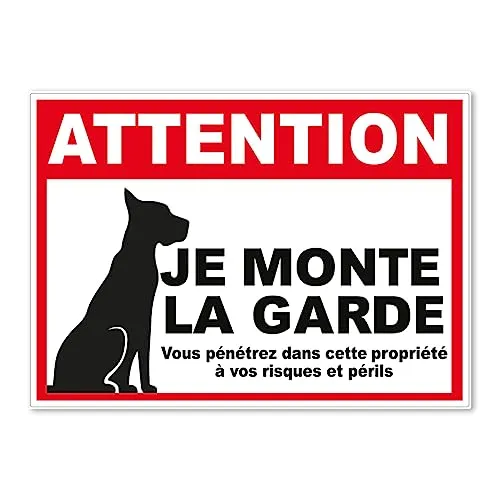 Ambiance-Sticker Je monte la garde autocollant 15x21 cm chien
