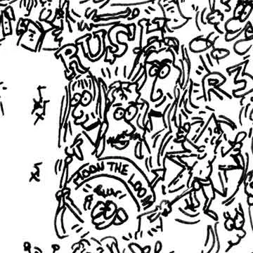 DrawInside Neil Peart Rush affiche 30x30 cm portrait batteur