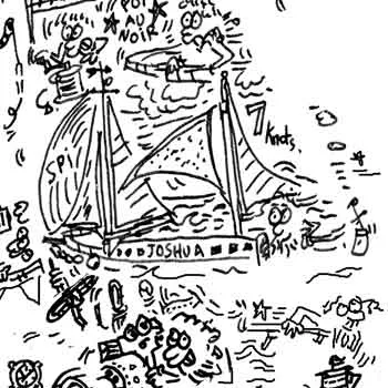 DrawInside Moitessier Joshua affiche A3 voile