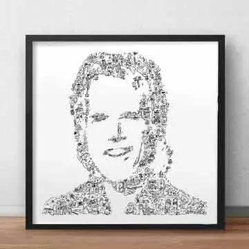 DrawInside Brian Ray affiche 20x20 cm guitariste