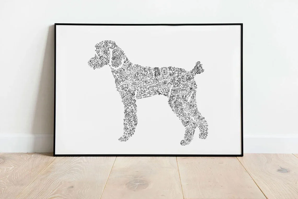 DrawInside Poodle affiche 20x20 caniche