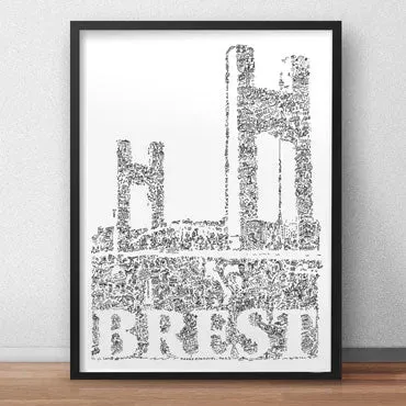 DrawInside Brest affiche A4 21x30 cm pont Recouvrance