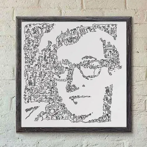 DrawInside Woody Allen affiche 20x20 cm cinéma