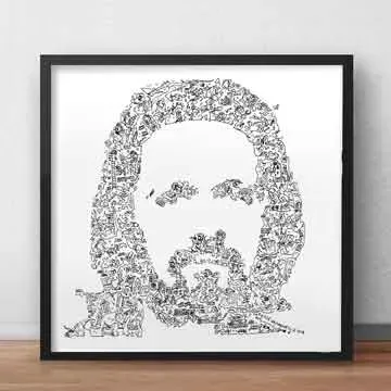 DrawInside John Entwistle The Who affiche 20x20 cm rock
