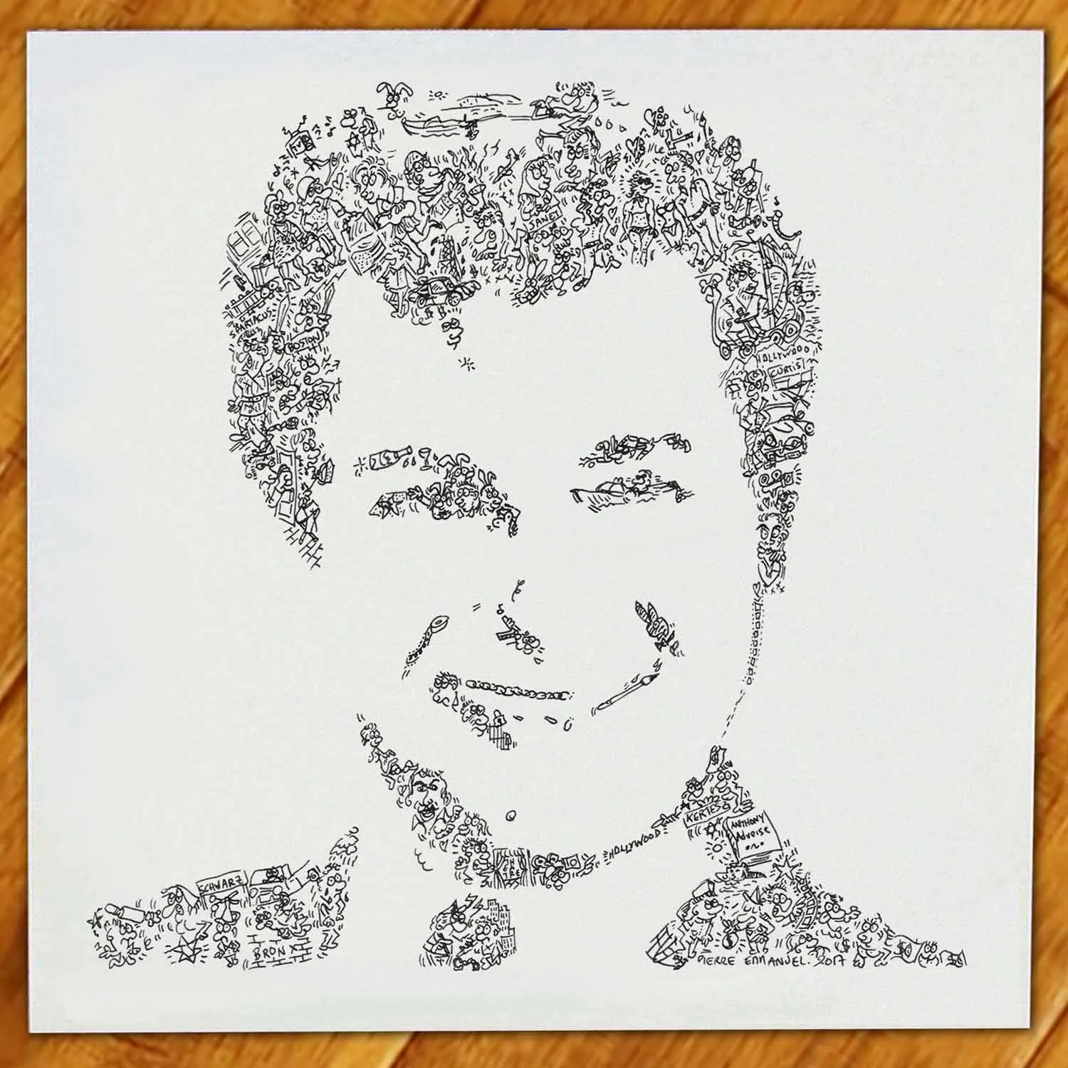 DrawInside Tony Curtis affiche 30x30 cm cinéma