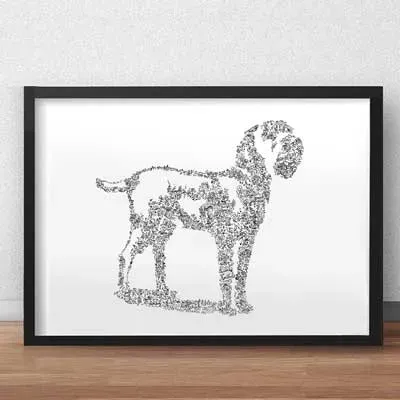 DrawInside Wirehaired Pointing Griffon affiche A4 papier mat