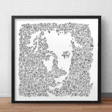 DrawInside Albert Einstein affiche 20x20 cm récit dessiné