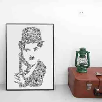 DrawInside Charlie Chaplin affiche A4 21x30 cm dessin signé