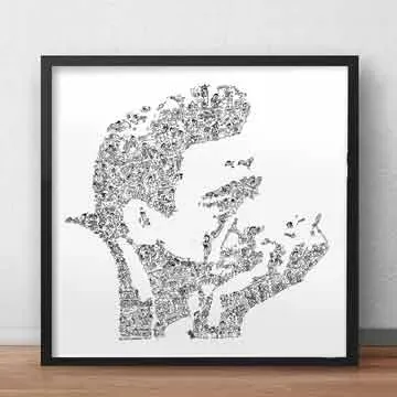 DrawInside Johnny Cash Man In Black affiche 30x30 cm country