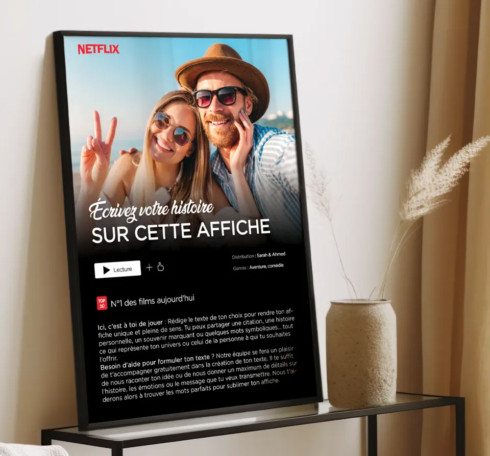 Papeterie Créative Affiche Netflix personnalisée prénom