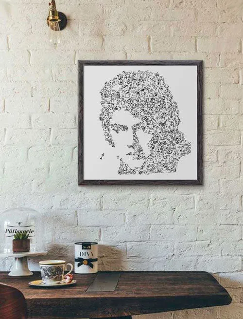 DrawInside Roger Taylor Queen affiche 20x20 cm rock