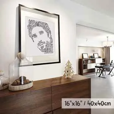 DrawInside Patrick Fiori affiche 20x20 cm chanteur
