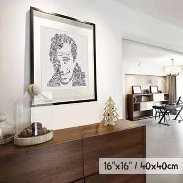 DrawInside Jean Paul Belmondo affiche 20x20 cm cinéma