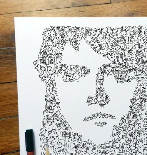 DrawInside Lars Ulrich Metallica affiche 20x20 cm