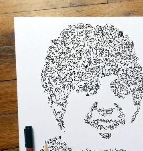 DrawInside Paul Mc Cartney affiche 30x30 cm Beatles