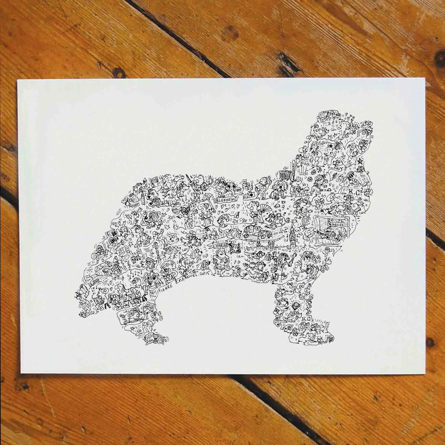 DrawInside Cavalier King Charles affiche A4 21x30 cm spaniel