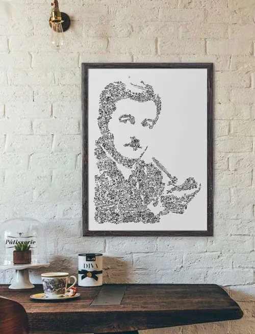 DrawInside William Faulkner affiche A3 littérature