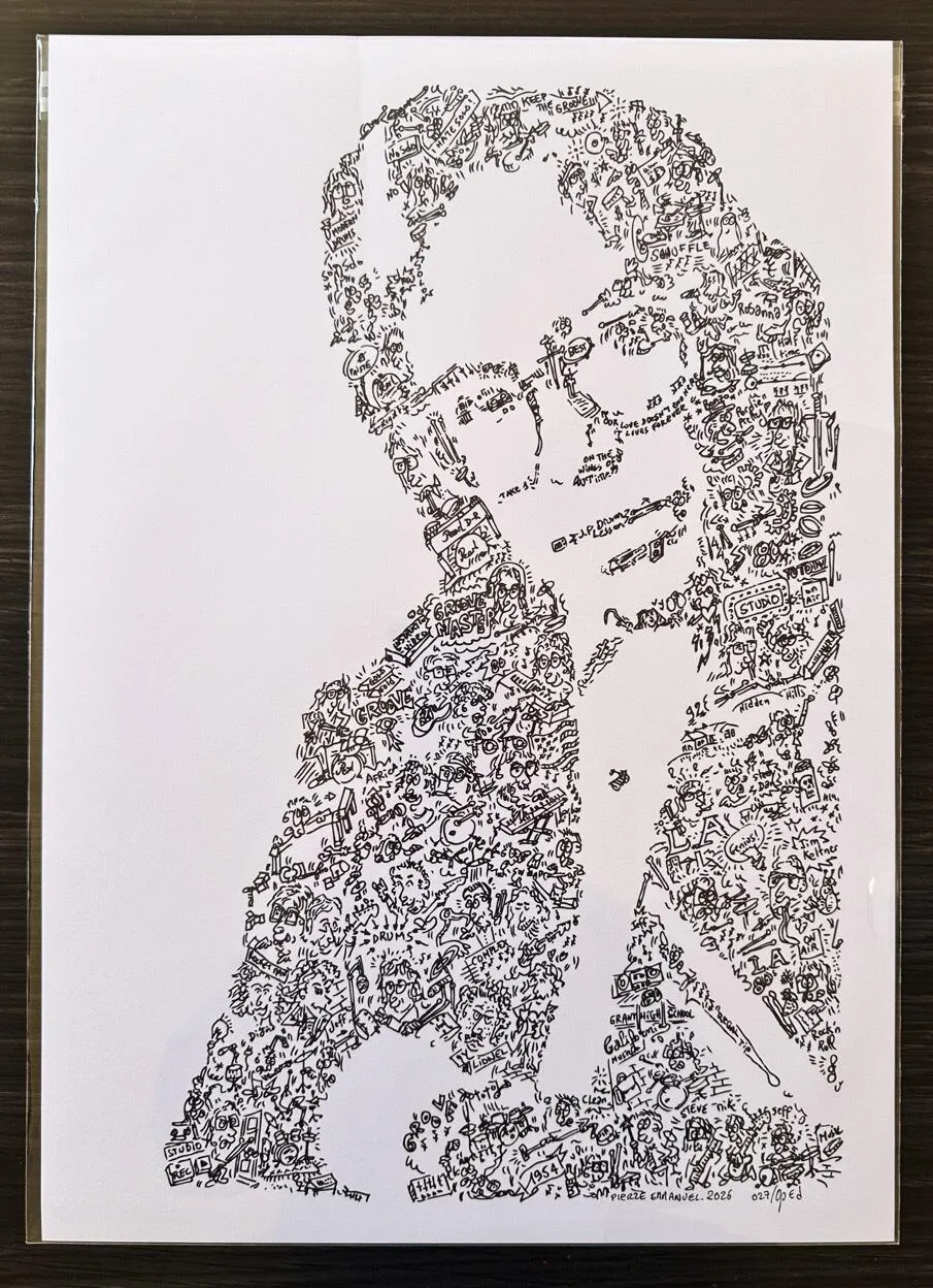DrawInside Jeff Porcaro affiche A4 21x30 cm batteur