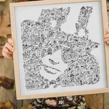 DrawInside Slash Guns N Roses affiche 20x20 cm portrait rock