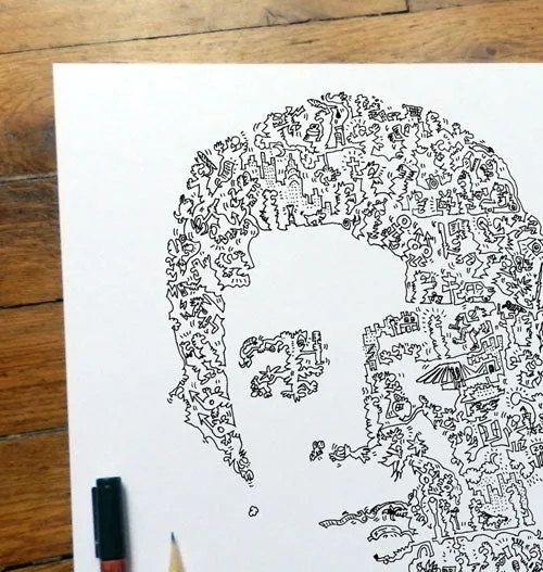 DrawInside Lou Reed affiche 30x30 cm rock underground