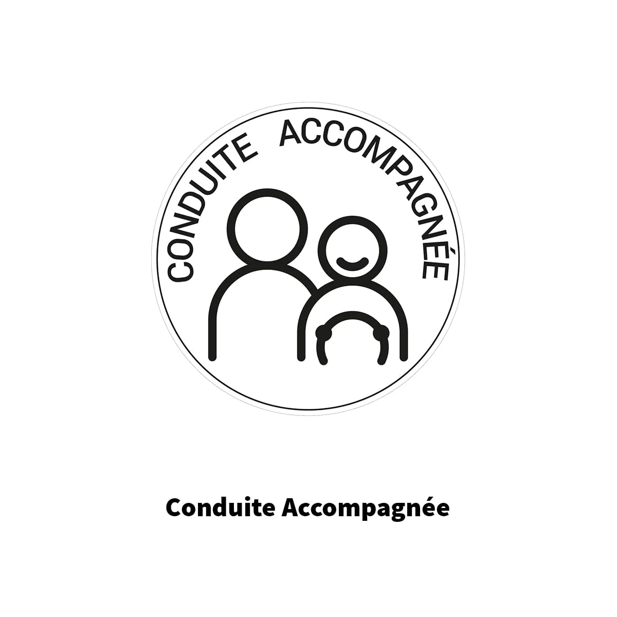 Ambiance-Sticker Conduite Accompagnée disque autocollant 15 cm