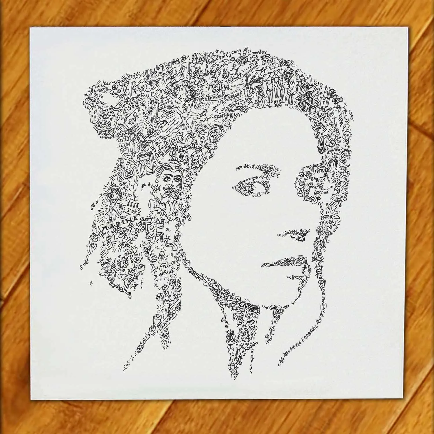 DrawInside Marina affiche 20x20 cm pop signée