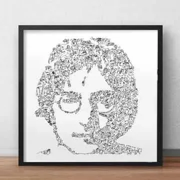 DrawInside John Lennon affiche 20x20 cm portrait rock