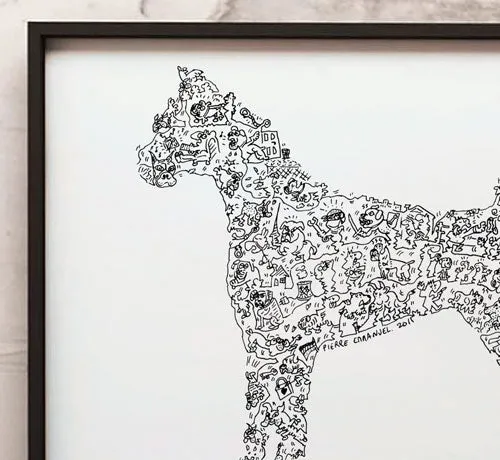 DrawInside Boxer affiche A4 chien papier mat