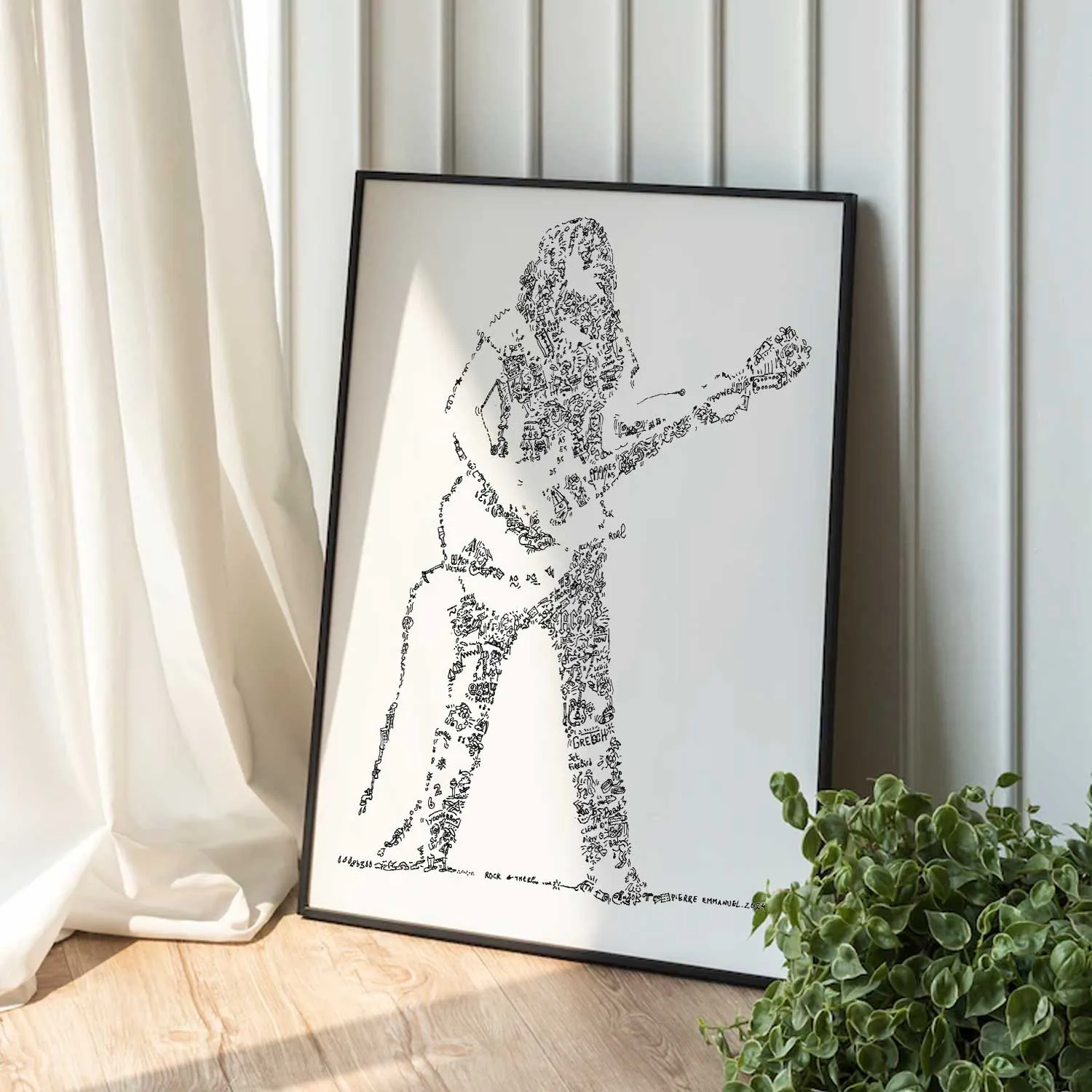 DrawInside Malcolm Young affiche A4 21x30 cm AC DC