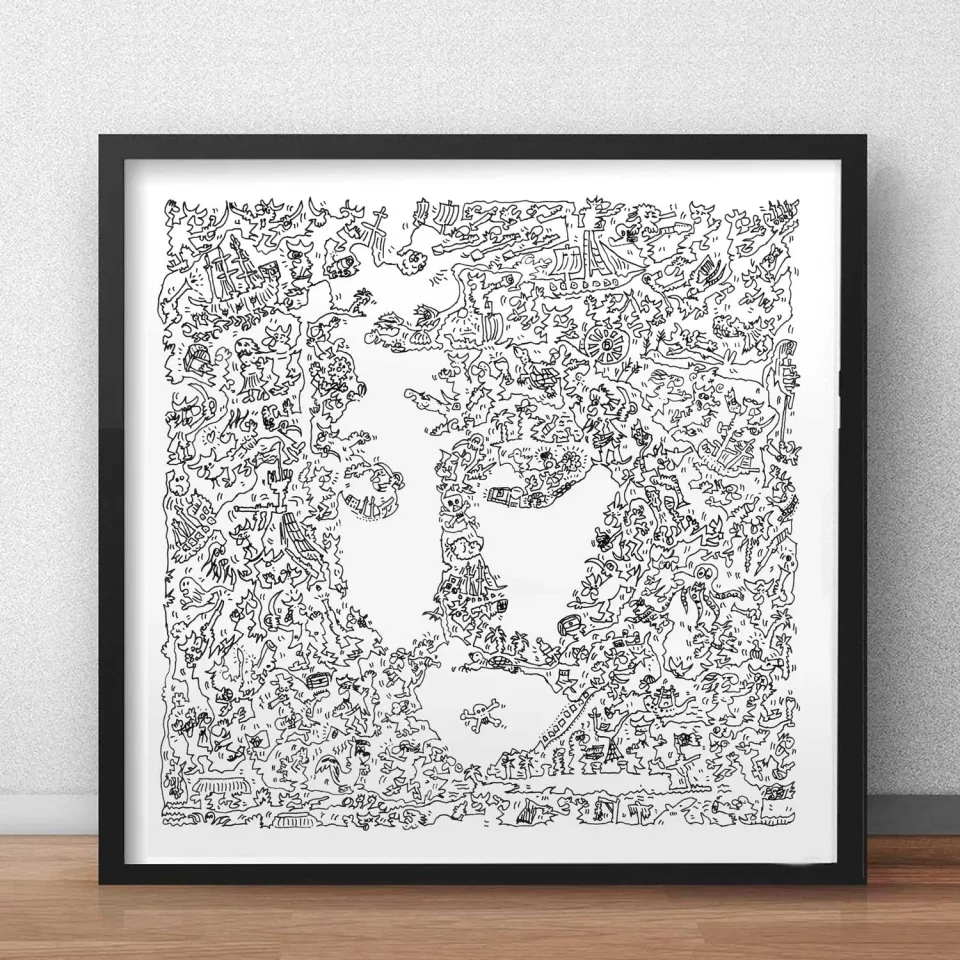 DrawInside Jack Sparrow affiche 30x30 cm pirates