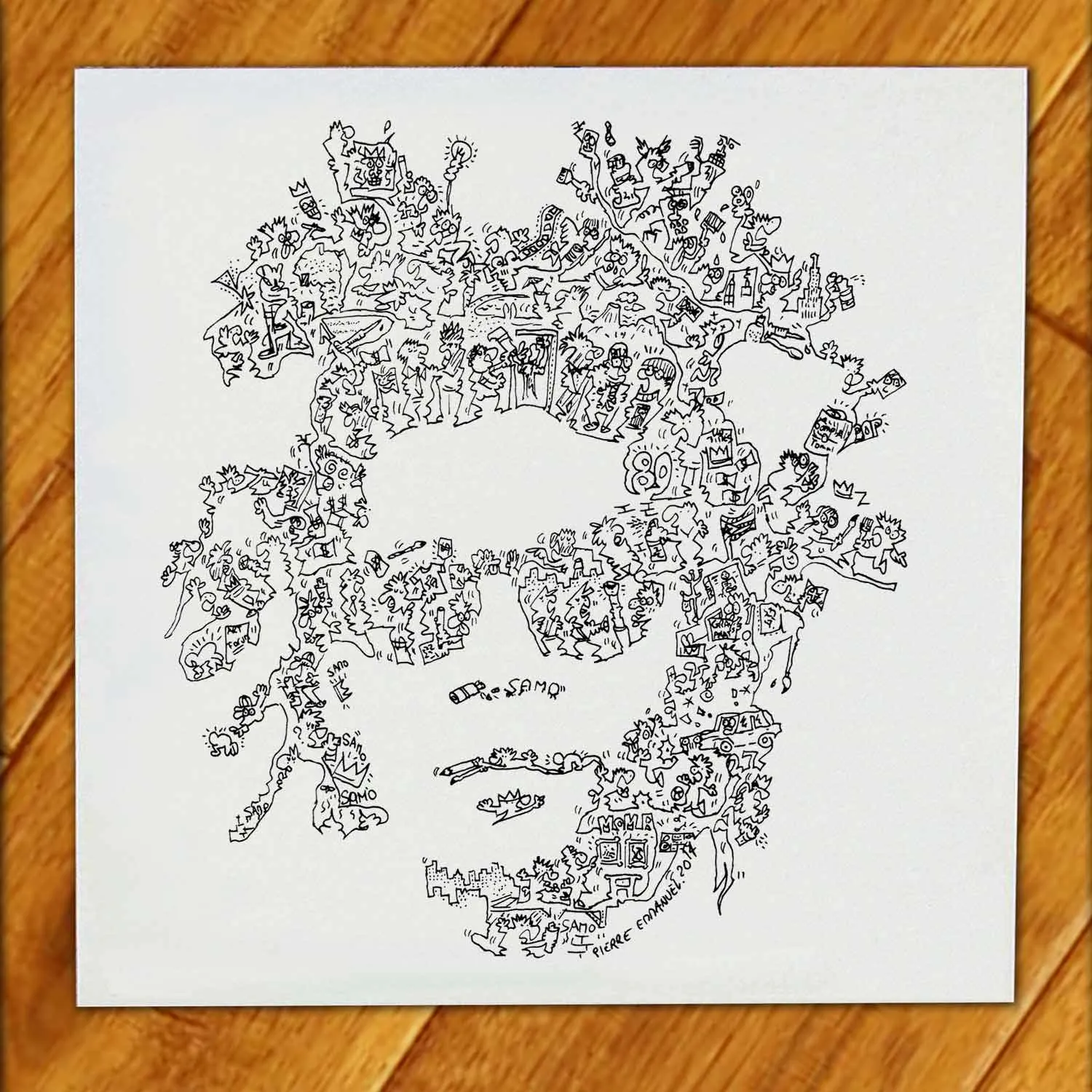 DrawInside Jean Michel Basquiat affiche 30x30 cm pop art