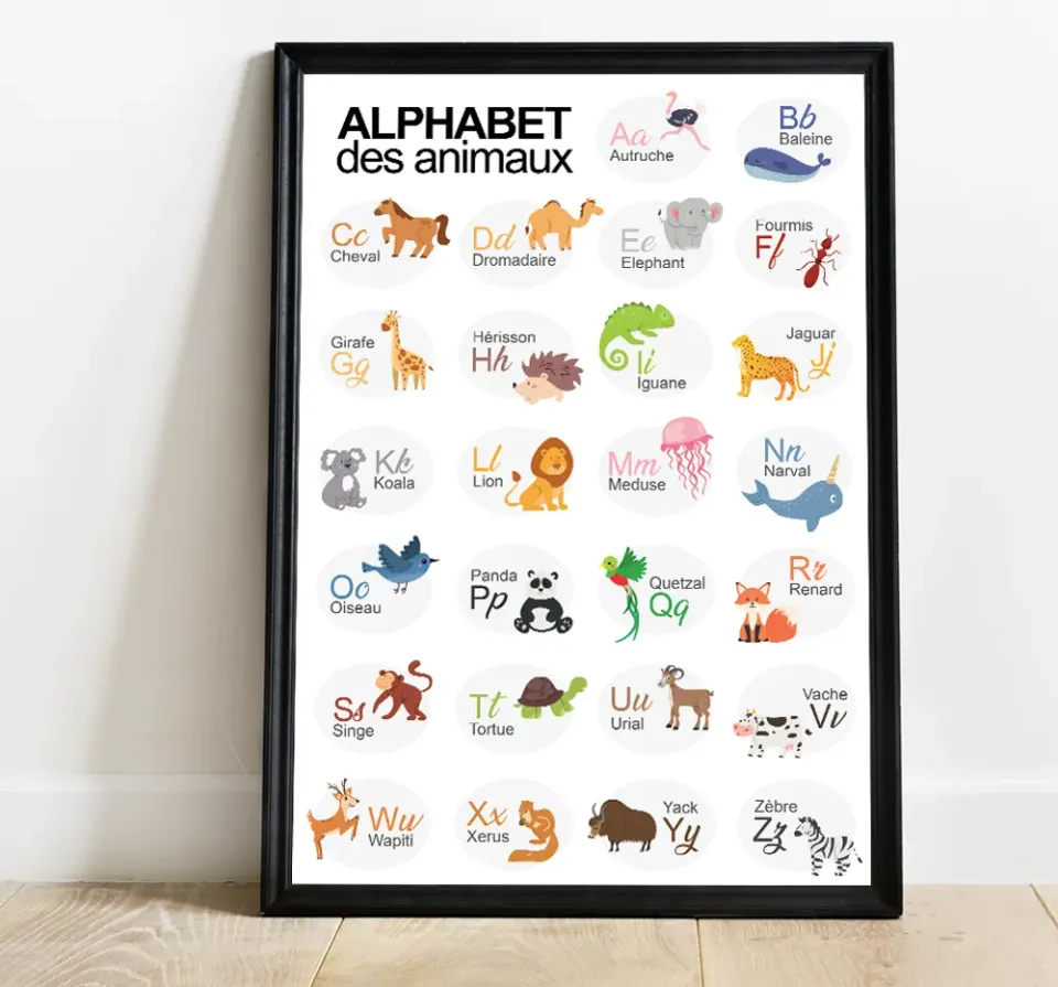 Papeterie Créative Abécédaire affiche alphabet animaux