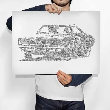 DrawInside General Lee affiche A4 21x30 cm Dodge Charger