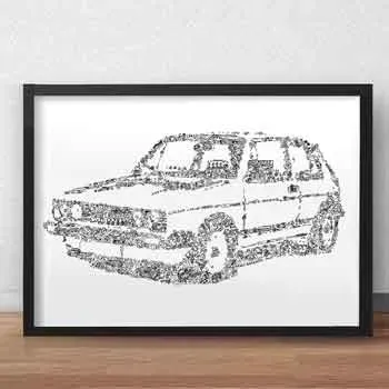DrawInside VW Golf 1 affiche A4 21x30 auto
