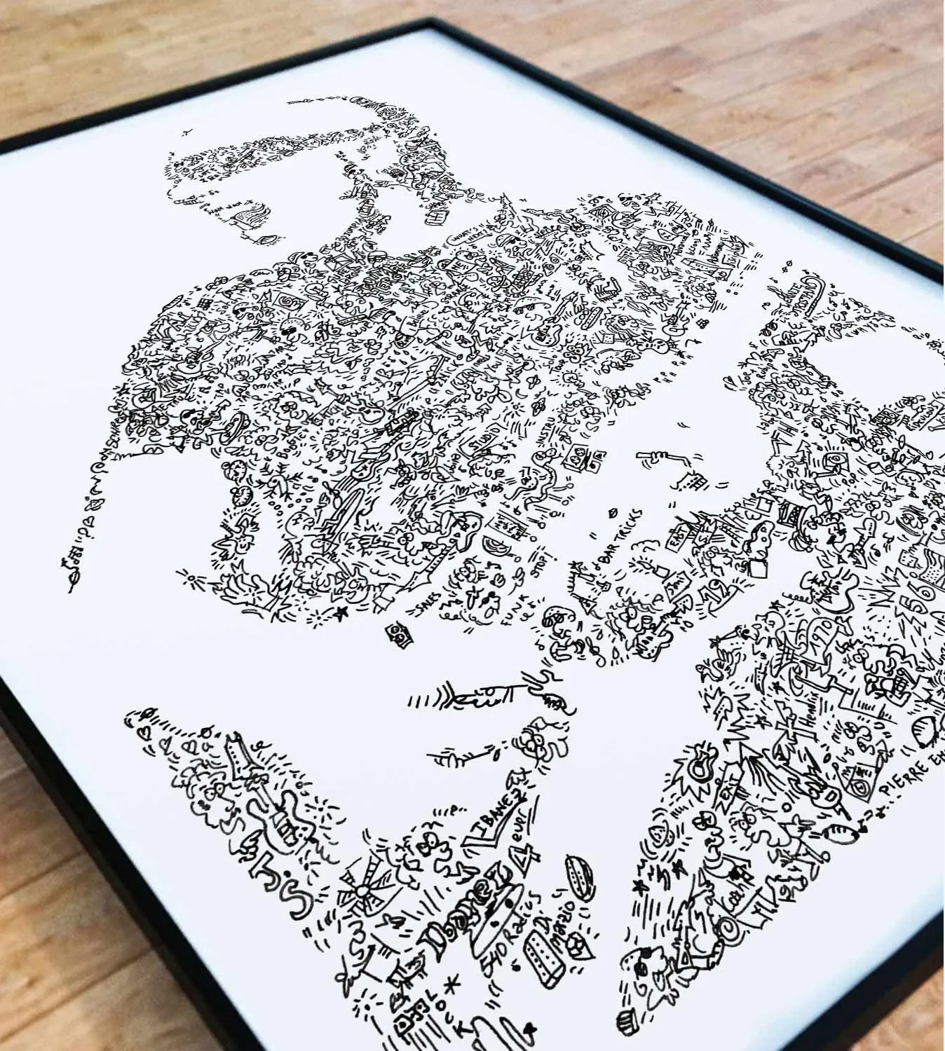 DrawInside Joe Satriani affiche A4 guitariste rock