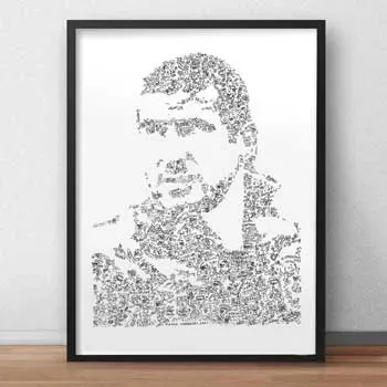 DrawInside Eric Cantona affiche A4 21x30 cm football