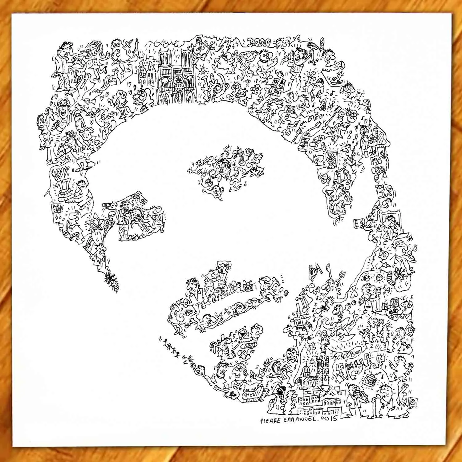 DrawInside Patrick Fiori affiche 20x20 cm chanteur