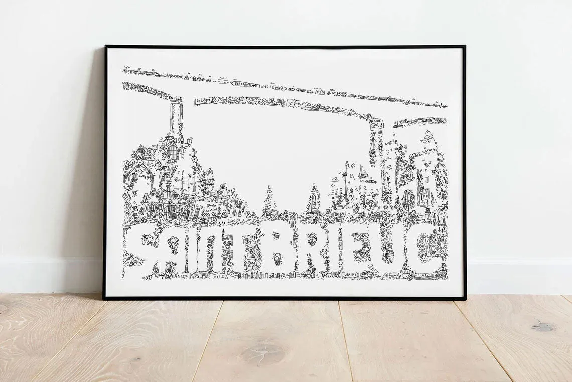 DrawInside Saint-Brieuc affiche A4 ville Bretagne