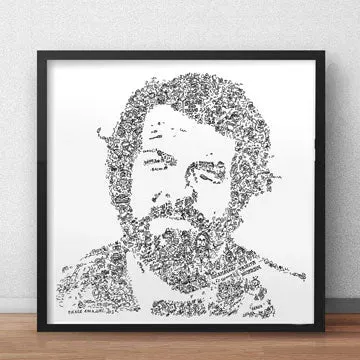 DrawInside Bud Spencer affiche 20x20 cm signée