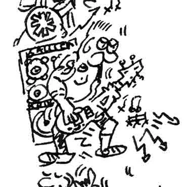 DrawInside Flea affiche 30x30 cm RHCP bassiste