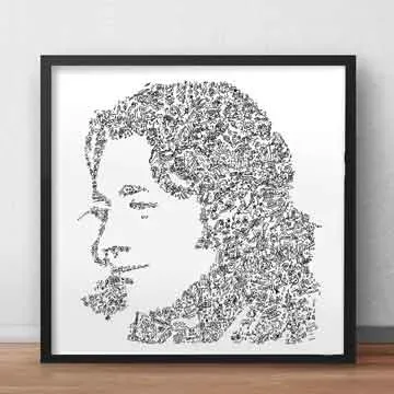 DrawInside Rory Gallagher affiche 30x30 cm portrait guitare