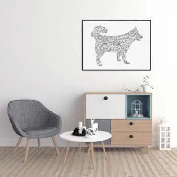 DrawInside Husky Sibérien affiche 21x30 cm chien