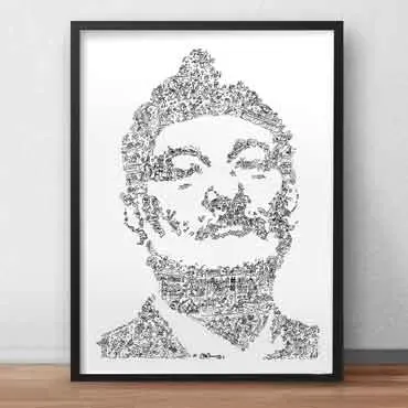 DrawInside Steve Zissou affiche A3 papier mat signé