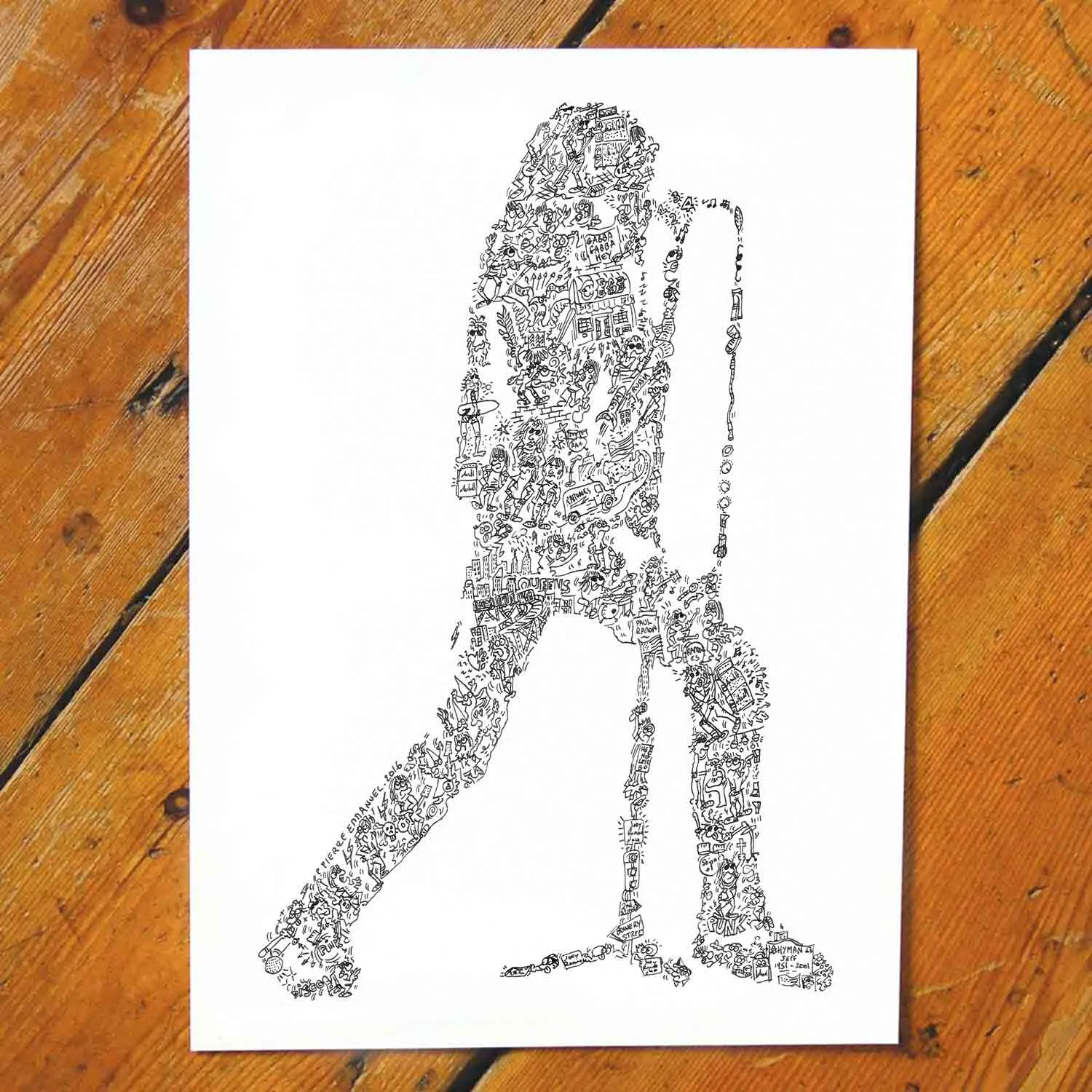 DrawInside Joey Ramone Ramones affiche A4 punk