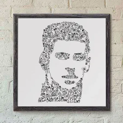 DrawInside Djokovic affiche 30x30 cm signée